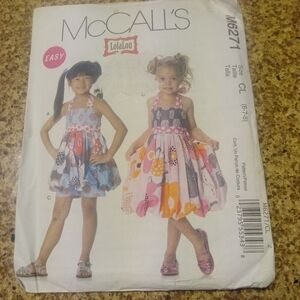 McCall's Sewing Pattern M6271 Girl's Dress Top Shorts Size 6-8 Uncut